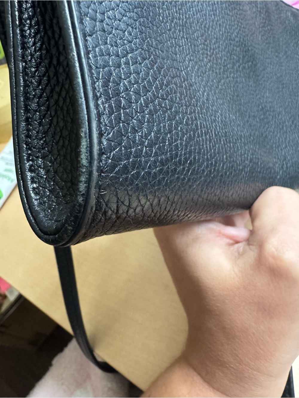 Tory Burch Black Pebbled Leather Logo Crossbody - Picture 9 of 16